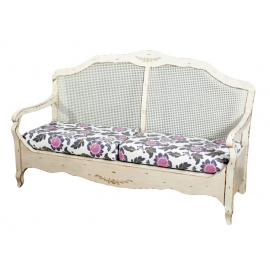 y13783 傢俱系列-復古紫花洗白雙人沙發